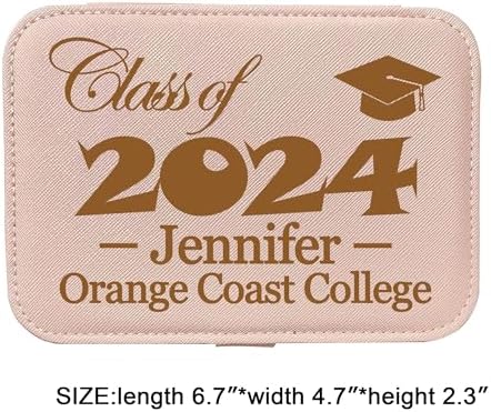 Personalized Graduation Gifts for Her - Custom Jewelry Box w/ Name & Grad Year, 2024 High School College Graduation Gifts for Women Girls - Customized Jewelry Travel Case for Friends Daughter - Image 2