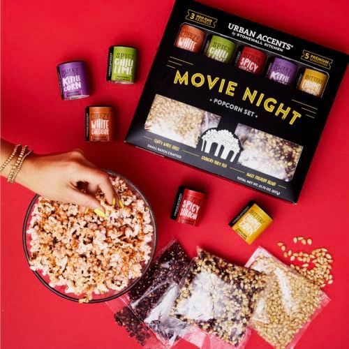 Urban Accents Movie Night Popcorn Gift Set, 3 Varieties & 5 Seasonings - Image 3