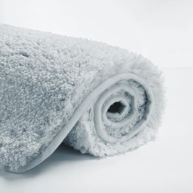 Suchtale Large Bathroom Rug Extra Soft and Absorbent Shaggy Mat (24 x 60, Light Blue) Machine Washable Microfiber Bath Mat with Non Slip Rubber Back