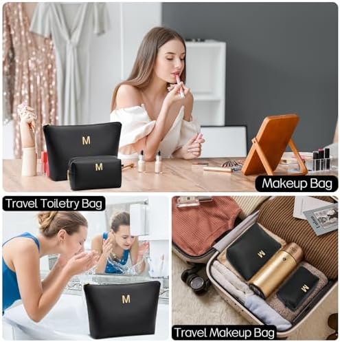 Gifts for Women Girls Personalized Initial Travel Makeup Bag - Image 6