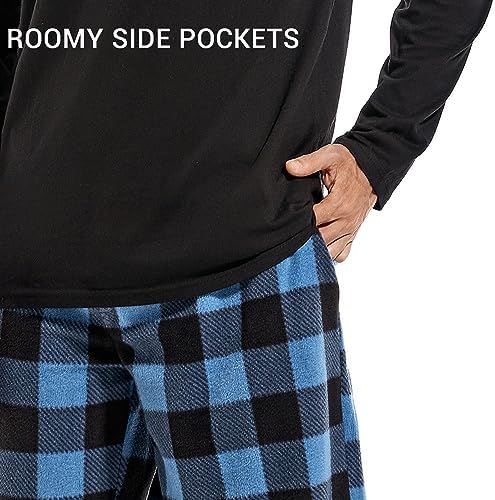 DG Hill Mens Pajama Pants - Pajamas Set Flannel PJ Pants for Men Cotton Top - Image 4