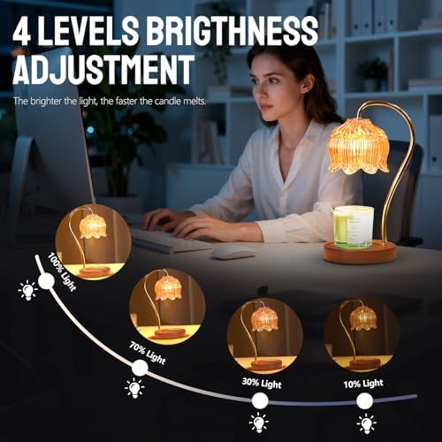 GEEZO Fragrance Candle Warmer Lamp，Electric Candle Warmer with Timer & Dimmer，Mom Christmas Birthday Gifts for Women, House Warming Gifts New Home Bedroom Decor - Image 4