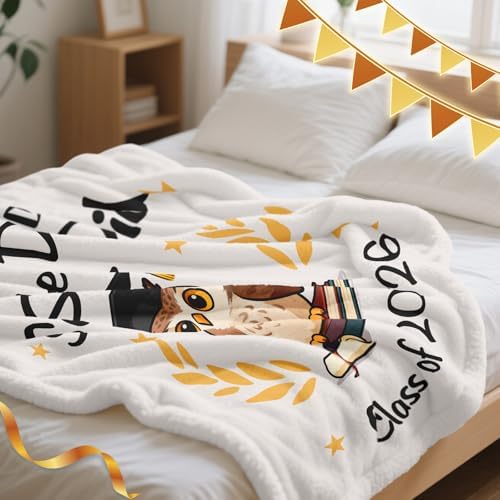 2026 Graduation Gift for Her, Graduation Throw Blanket 60"x50" - Image 5