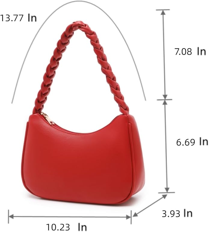 Shoulder Bags for Women, Cute Hobo Tote Handbag Mini Clutch Purse with Zipper Closure