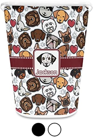 Personalized Dog Faces Waste Basket - Single Sided (Black) - Image 4