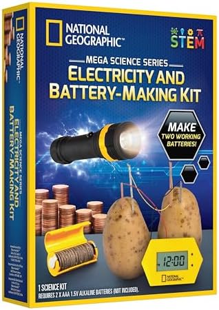 National Geographic Battery Making Science Kit with 2 STEM Projects by BlueMarbleToys