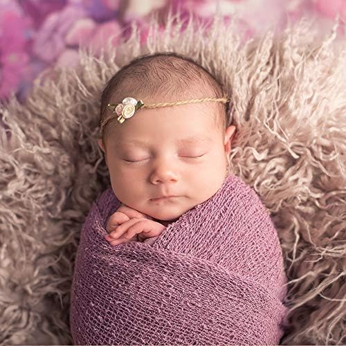 Newborn Photo Props Faux Fur Round 23.6 inch Soft Baby Boy Girl Photo Blanket Studio Photo Mat (3pcs Gray Sand) - Image 6