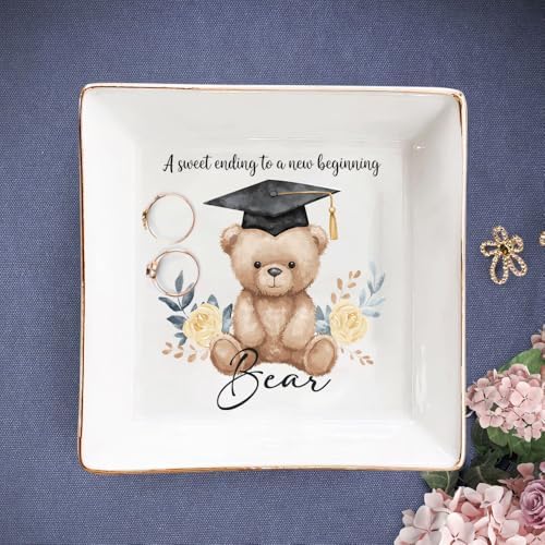 IZI POD Personalized Graduation Gifts for Her, Graduation Jewelry Dish, A Sweet Ending to a New Beginning, Gradua Senior Class of 2026, Gifts for Her, Women, Best Friends /7 by IZIPOD