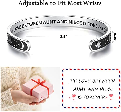 TONY & SANDY Inspirational Bracelets for Women Teen Girls Personalized Gifts for Daughter Granddaughter Mom Sister Friends Stainless Steel Engraved Cuff Birthday Easter Christmas - Image 5