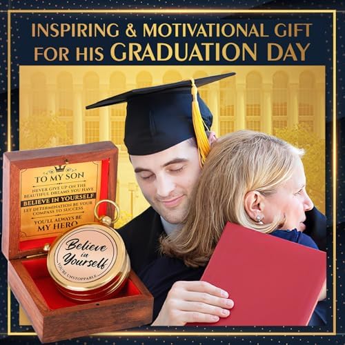 Engraved Pocket Compass for Son - College, High School Graduation, Promotion, Easter, Scout Gift from Mom Dad - 2025 Gifts for Him, Men - Image 5