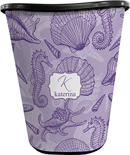 RNK Shops Personalized Sea Shells Waste Basket - Single Sided (Black) by Unknown