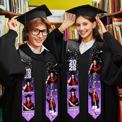 Custom Graduation Stole for Class of 2026 Personalized Unisex Graduation Sash Unique Gifts for Him Her - Image 3