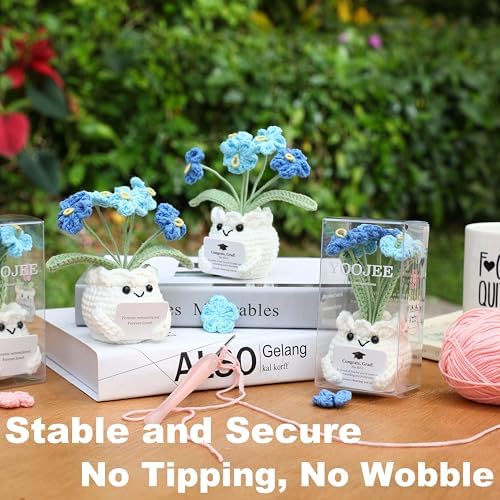 Crochet Forget Me Not Graduation Gift – Class of 2026 Blue Flowers with Card “Congrats, Grad! You Did It.”, Meaningful Gift for Student, Senior, Keepsake Desk Decor - Image 5