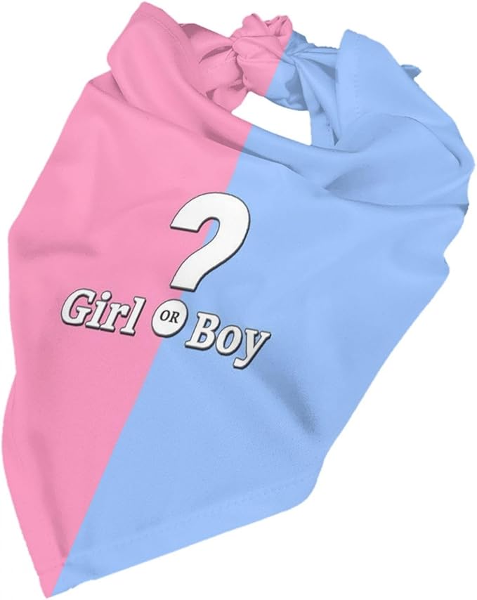 He Or She What Will It Be? Gender Reveal/Baby Announcement Dog Bandana,Pet Neckerchief for Pets Daily Wear Photo Prop Party Supplies (Pink)