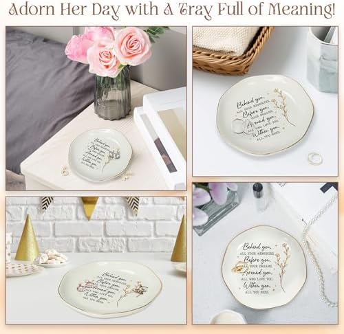 OASSIE Graduation Gifts for Women Her - 4"x4" Ceramic Jewelry Dish Tray - Image 5