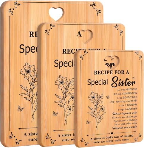 Sister Birthday Gifts - "Recipe for a Special Sister" 3PCS Cutting Board by Apjielop-GiftsMaster