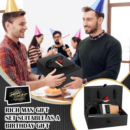 AmazingSpark 12 Pcs Men Gift Basket Tumbler Wallet Hat,Flower Gift Box - Image 4