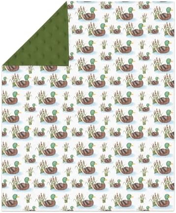 Cute Mallard Ducks Baby Blankets for Girl Boy Wild Duck Lake Soft Mink Dotted Backing Double Layer Swaddle Receiving Blanket Hunting Ducks Birds Bed Throws for Newborn Infant Toddler Nursery 30x40 - Image 2