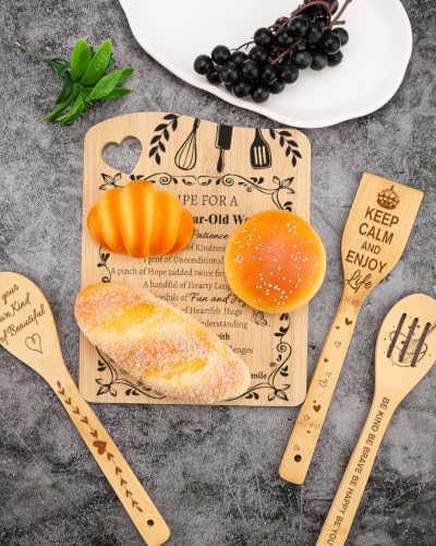 40th Birthday Gifts for Women, Recipe Bamboo Cutting Board - Image 6