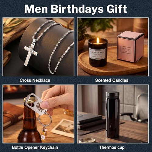 13 Pcs Birthday Gifts Baskets for Men Gifts Set for Christmas, Teal - Image 3