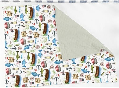 Gone Fishing Baby Blankets for Girl Boy Fishing Lover Gift Soft Mink Dotted Backing Double Layer Swaddle Blanket Camping Adventure Vacation Outdoor Bed Throws for Newborn Toddler Nursery 30x40 - Image 3