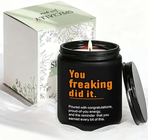 2026 Graduation Gifts for Her Him, Congratulations Grad Decoration for Women Men, Graduate Presents for College High School Masters Degree PHD Nurse, 7oz Funny Lavender Scented Candle, Style-J by Amzsudy