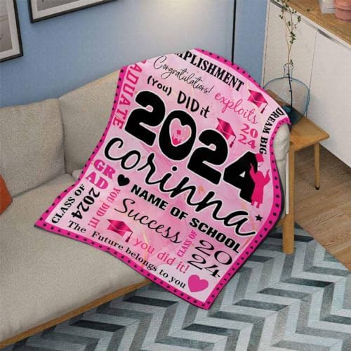 Custom Blanket With Text Blankets Customize with School College Name Personalized Blanket 2025 Graduation Blankets 32x48inch - Image 3