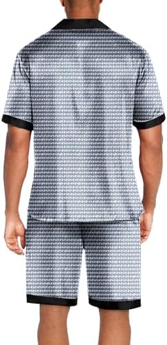Ekouaer Men Silk Pajamas Set 2 Pieces Satin Pj Button Down Loungewear Sets - Image 3