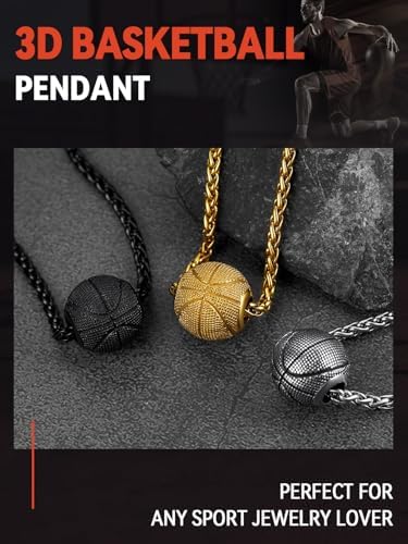 FaithHeart Sports Necklace for Men Women, Stainless Steel Gold Plated 3D Football/Soccer/Basketball/Volleyball Pendant Jewelry with Delicate Gift Packaging - Image 4