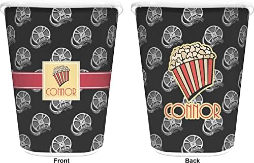 Personalized Movie Theater Waste Basket - Double Sided (White) - Image 2