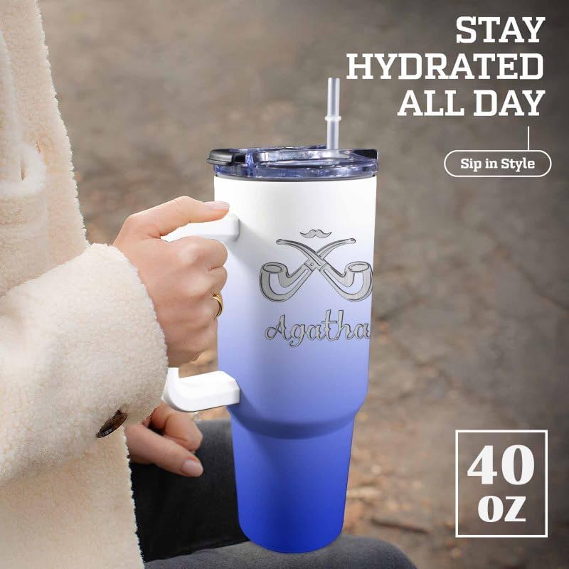Dad Gifts for Dad from Daughter Son Best Dad Ever Tumbler with Handle and Straw 40oz, Personalized Dad Tumbler with Kids Names, Custom Coffee Tumbler for Dad Birthday Christmas Fathers Day Cup Gift… - Image 5