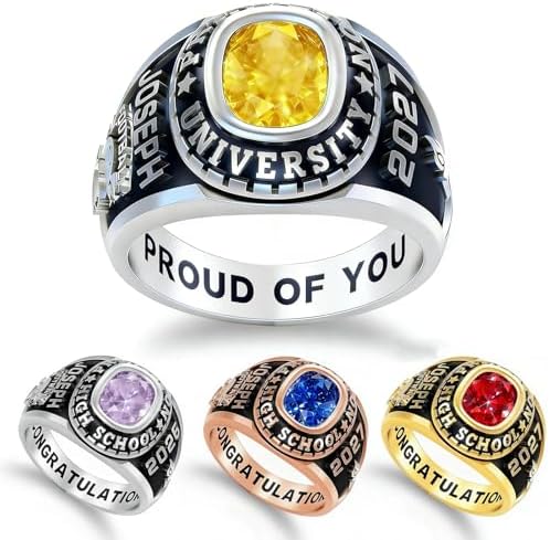925 Sterling Silver 2026 Class Rings for women Men, Custom College High School Graduation Rings for Men 2026, Graduation Gifts for Her Him by Unknown