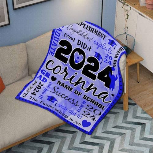 Personalized Graduation 2024 Blanket Custom Picture Blankets Congratulations Gift Custom Picture Blankets Photo Blankets Using My Own Photos Graduation Gift Set 32x48inch - Image 3