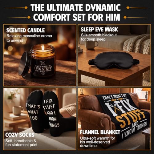 Shyyween 12 Pcs Birthday Gift Set for Men, I Fix Stuff and I Know Things - Image 4
