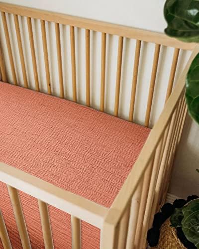 Muslin Bassinet Sheets 1 Pack, 33" x 17", (Brick) - Image 5