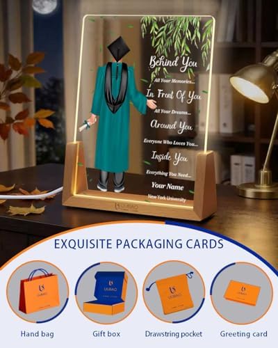 Personalized Name Graduation Gifts Custom Night Light LED Table Lamp Portrait Creator for Him 2026 University High School Keepsake(Boy E) - Image 4