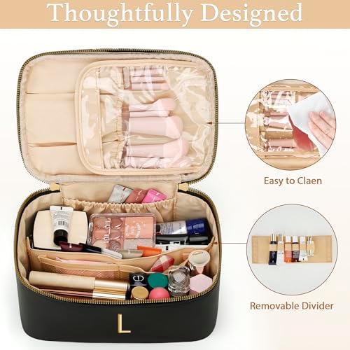 Personalized Initial Travel Makeup Toiletry Bag Gifts for Women - Image 4