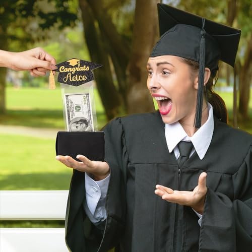 callie Personalized Graduation Money Box for Cash Gift Pull, Custom Class of 2026 Grad Money Holder with Name & 30 Pcs Plastic Bags, Gifts for College High School - Image 2