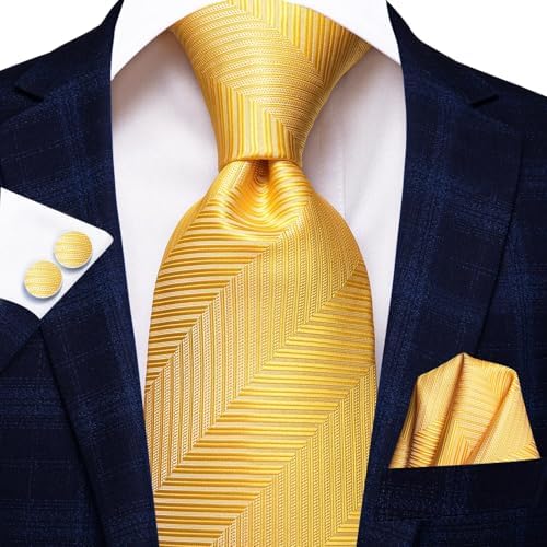 Hi-Tie Lot 5 Pcs Gift Box Mens Tie Set Necktie with Pocket Square Cufflinks Silk Neck Tie Collection - Image 6
