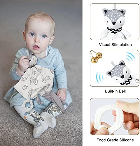 Baby Gift Set, Baby Shower Gifts Basket Newborn Blanket Baby Lovey Security Blanket, Funny Baby Bibs Socks & Greeting Card - Baby Gift Basket Newborn Shower Basket for Boys - Image 6