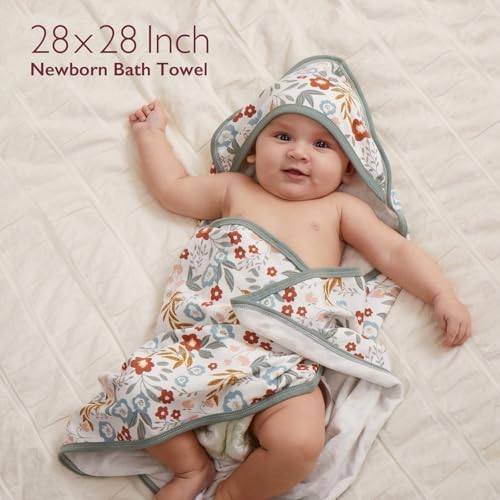 Momcozy Baby Towels, Soft Absorbent Bath Towel for Newborn&Toddler,Blossom - Image 2
