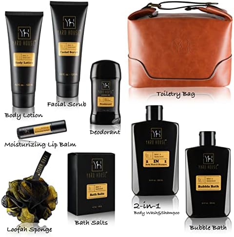 YARD HOUSE Bath and Body Gift Set for Men - Sandalwood Amber - Birthday, Christmas, Fathers Day Gifts From Wife Daughter Son for Husband, Dad - Relax Spa Kit w. Full Size Items in Deluxe Toiletry Bag - Image 2