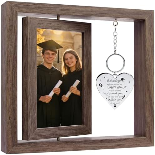 2026 Graduation Gifts, Class of 2026 Graduation Picture Frame, 4x6 Rotating Floating Photo Frame for University College Middle High School Graduation Keepsake by Fooyekep
