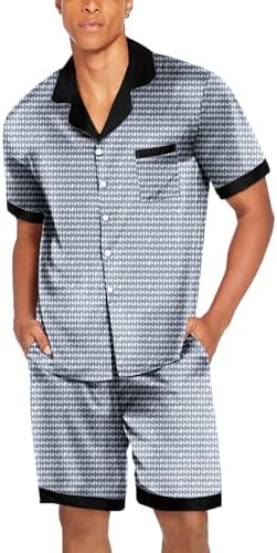 Ekouaer Men Silk Pajamas Set 2 Pieces Satin Pj Button Down Loungewear Sets - Image 5