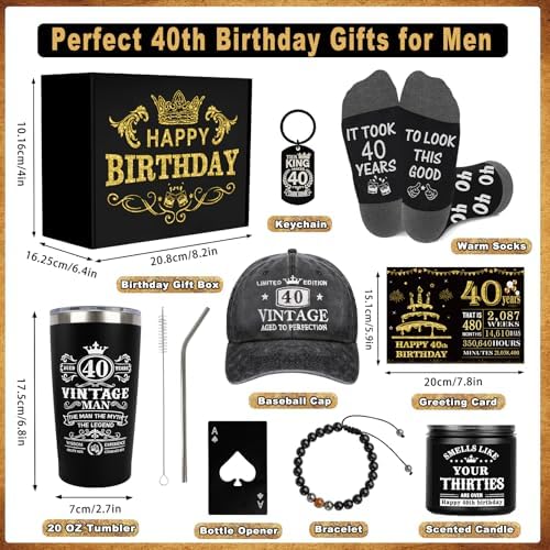 40th Birthday Gifts for Men Tumbler Set, Unique Gift for 40 Year Old Man - Image 2