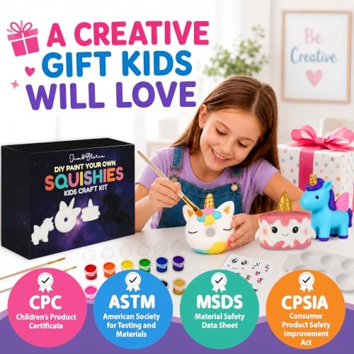 Jim&Gloria Paint Your Own Squishies, Jumbo Squishy Toy Gifts for Girls and Boys 8 9 10 11 12 13 14, Arts and Crafts Squeeze Toys, Party Favors for Birthday, Christmas Gift, Pack of 3 - Image 6