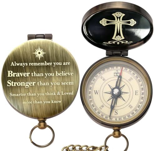 Compass - Luxury Unique Bible Verse/Graduation Gifts/Gifts for Veterans Day, College, High School, Cool Birthday Gift Idea for Son, Boys, Motivational Greeting Card Included - Image 4