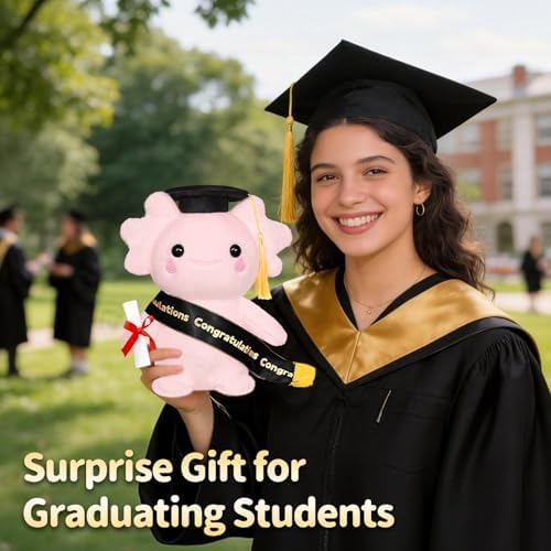 Graduation Decorations 2026 Axolotl Plush，9.84 Inch Class of 2026 Graduation Plush Axolotl Stuffed Animal,Cute Graduation Gifts for Kindergarten, High School, and College Graduates (Axolotl) - Image 2
