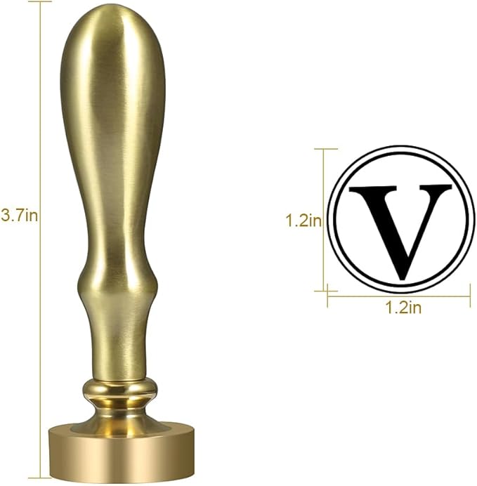 Ice Cube Stamp for Cocktails Ice Stamp Brass Head with Handle, Ice Branding Stamp for Ice Cubes Cocktail Whiskey Drinks Party Wedding Making DIY Crafting (Letter V)