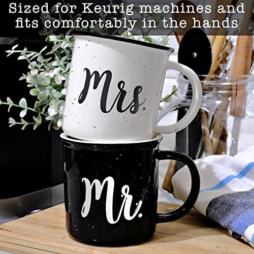 MAINEVENT Mr and Mrs Mugs 11 Oz, Ceramic Coffee Cup Couple Gift, Mr Mrs Mug - Image 4
